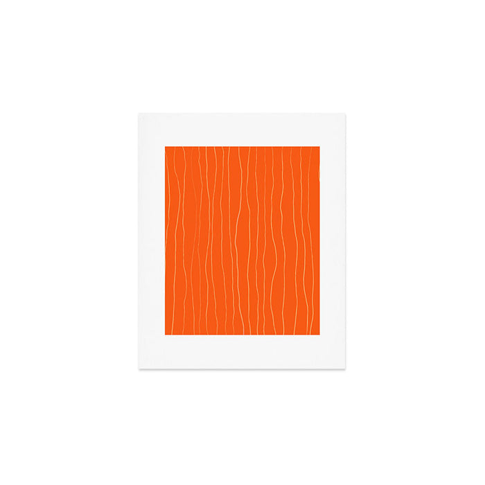 Organic Stripes Minimalist Modern Orange Pattern Art Print Gallery Image 1