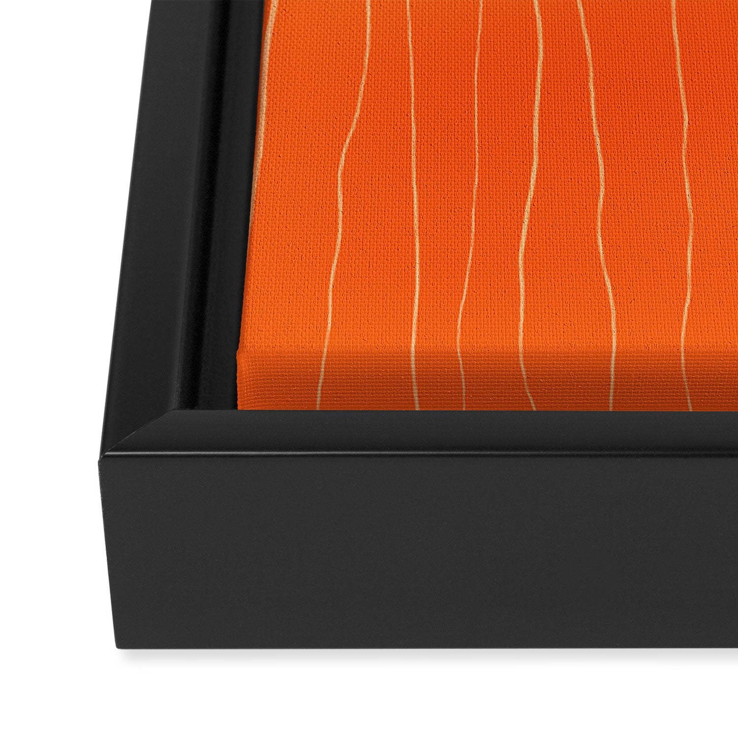 Organic Stripes Minimalist Modern Orange Pattern Framed Canvas Print Gallery Image 3