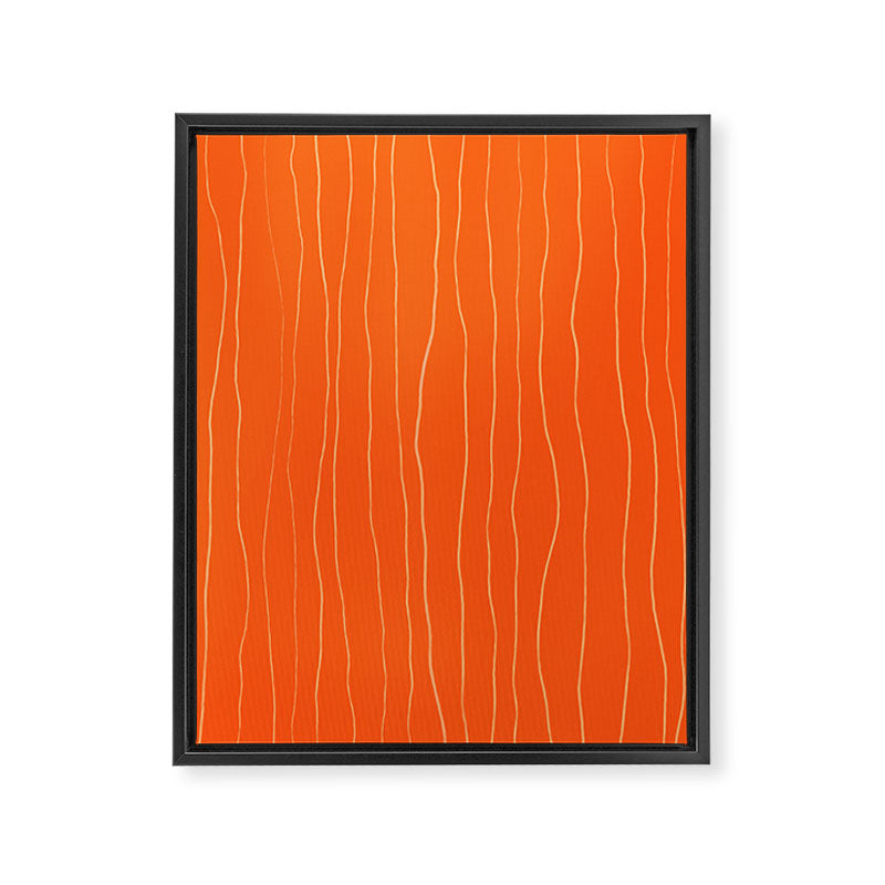 Organic Stripes Minimalist Modern Orange Pattern Framed Canvas Print Gallery Image 8