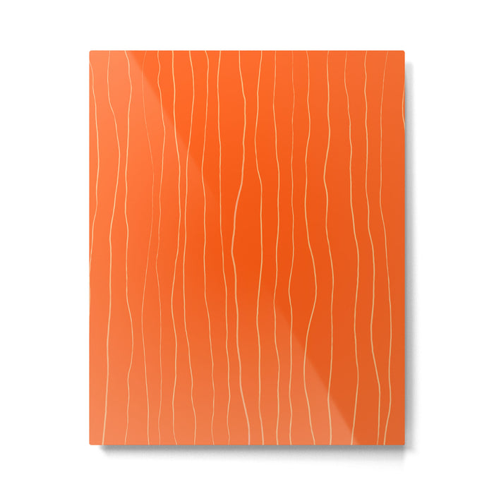 Organic Stripes Minimalist Modern Orange Pattern Metal Print Gallery Image 1