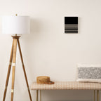 Organic Stripes - Minimalist Textured Line Pattern in Almond Cream and Black Canvas Print Gallery Image 2