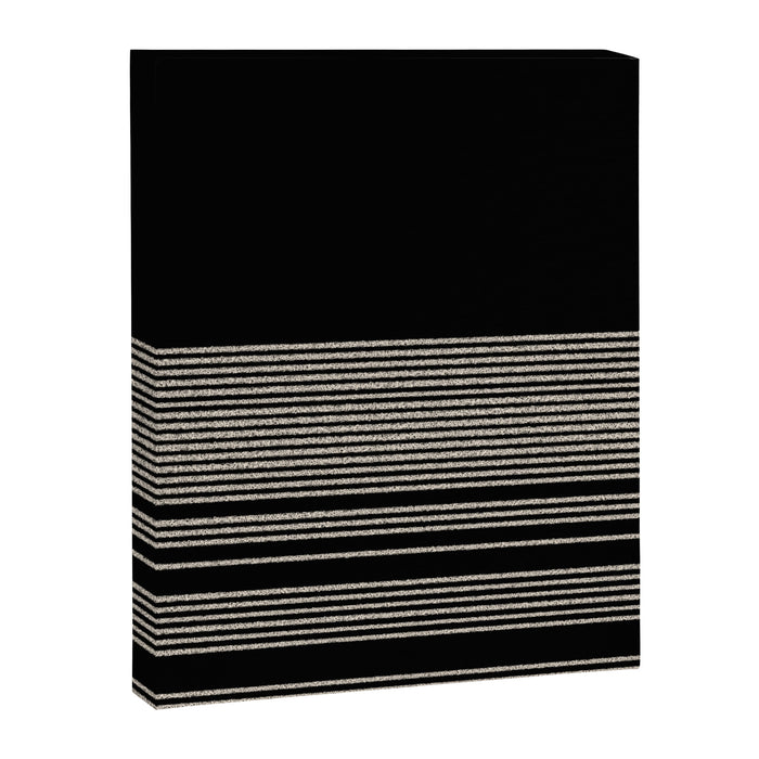 Organic Stripes - Minimalist Textured Line Pattern in Almond Cream and Black Canvas Print Gallery Image 1