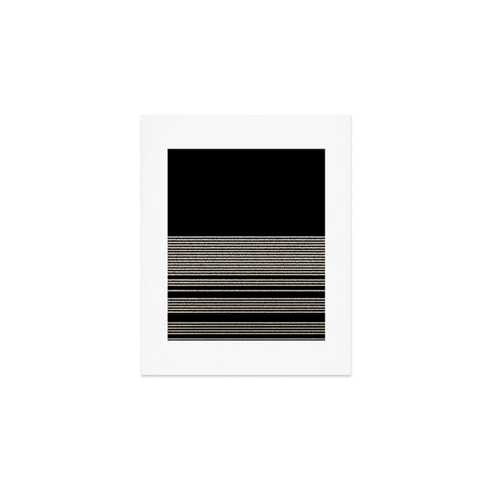 Organic Stripes - Minimalist Textured Line Pattern in Almond Cream and Black Art Print Gallery Image 1