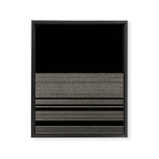 Organic Stripes - Minimalist Textured Line Pattern in Almond Cream and Black Framed Canvas Print Gallery Image 8