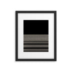 Organic Stripes - Minimalist Textured Line Pattern in Almond Cream and Black Framed Art Print Gallery Image 6
