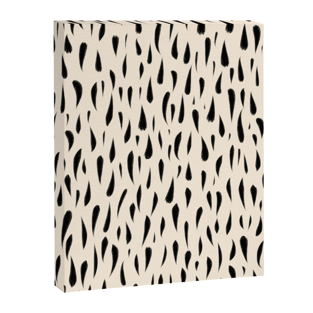 Organic Texture Minimalist Abstract Pattern in Black and Almond Cream Canvas Print Gallery Image 8