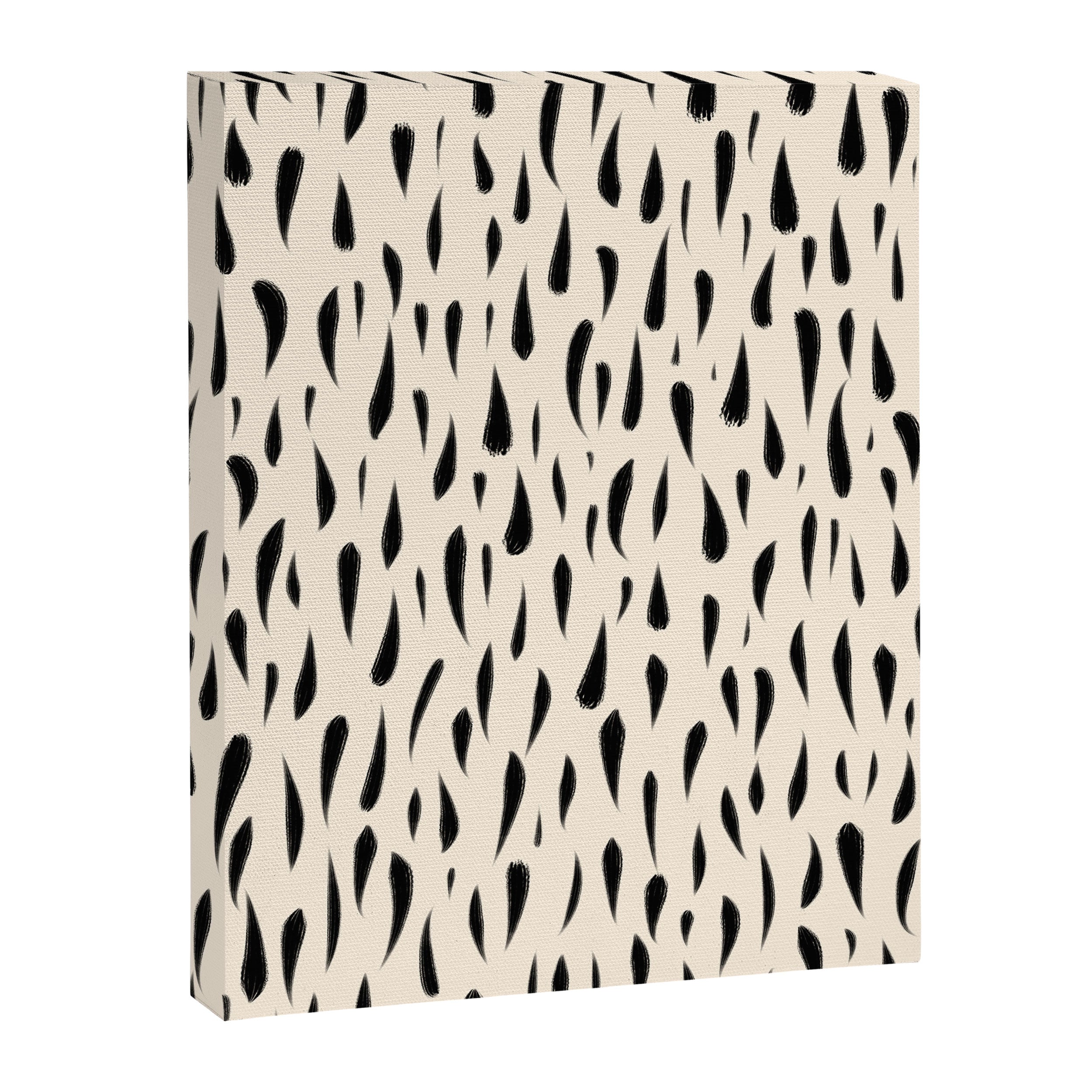 Organic Texture Minimalist Abstract Pattern in Black and Almond Cream Canvas Print Gallery Image 8