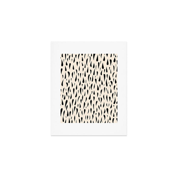 Organic Texture Minimalist Abstract Pattern in Black and Almond Cream Art Print Gallery Image 1