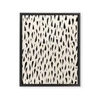 Organic Texture Minimalist Abstract Pattern in Black and Almond Cream Framed Canvas Print Gallery Image 8