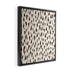 Organic Texture Minimalist Abstract Pattern in Black and Almond Cream Framed Canvas Print Gallery Image 2