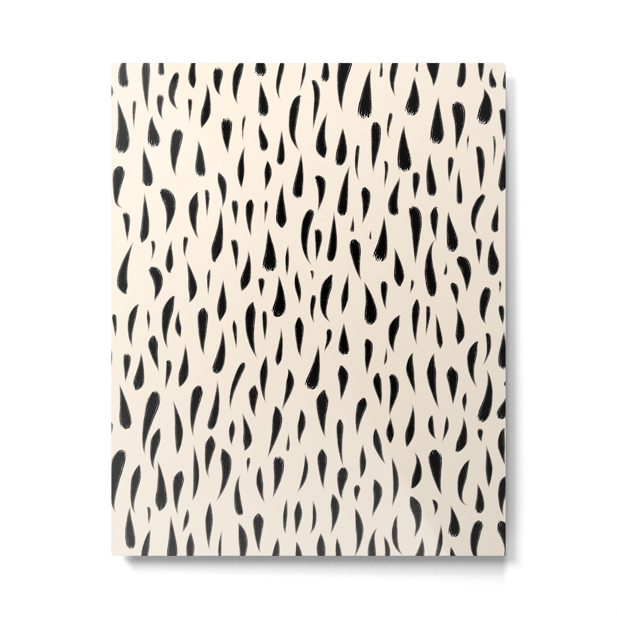 Organic Texture Minimalist Abstract Pattern in Black and Almond Cream Metal Print Gallery Image 6
