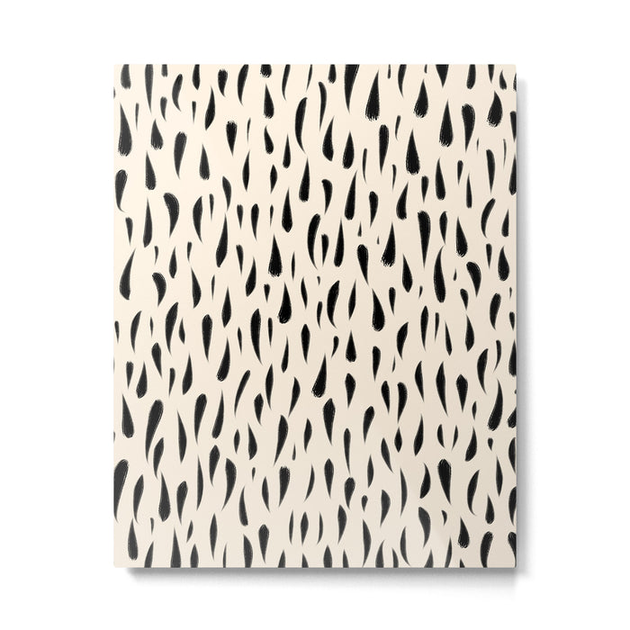 Organic Texture Minimalist Abstract Pattern in Black and Almond Cream Metal Print Gallery Image 1