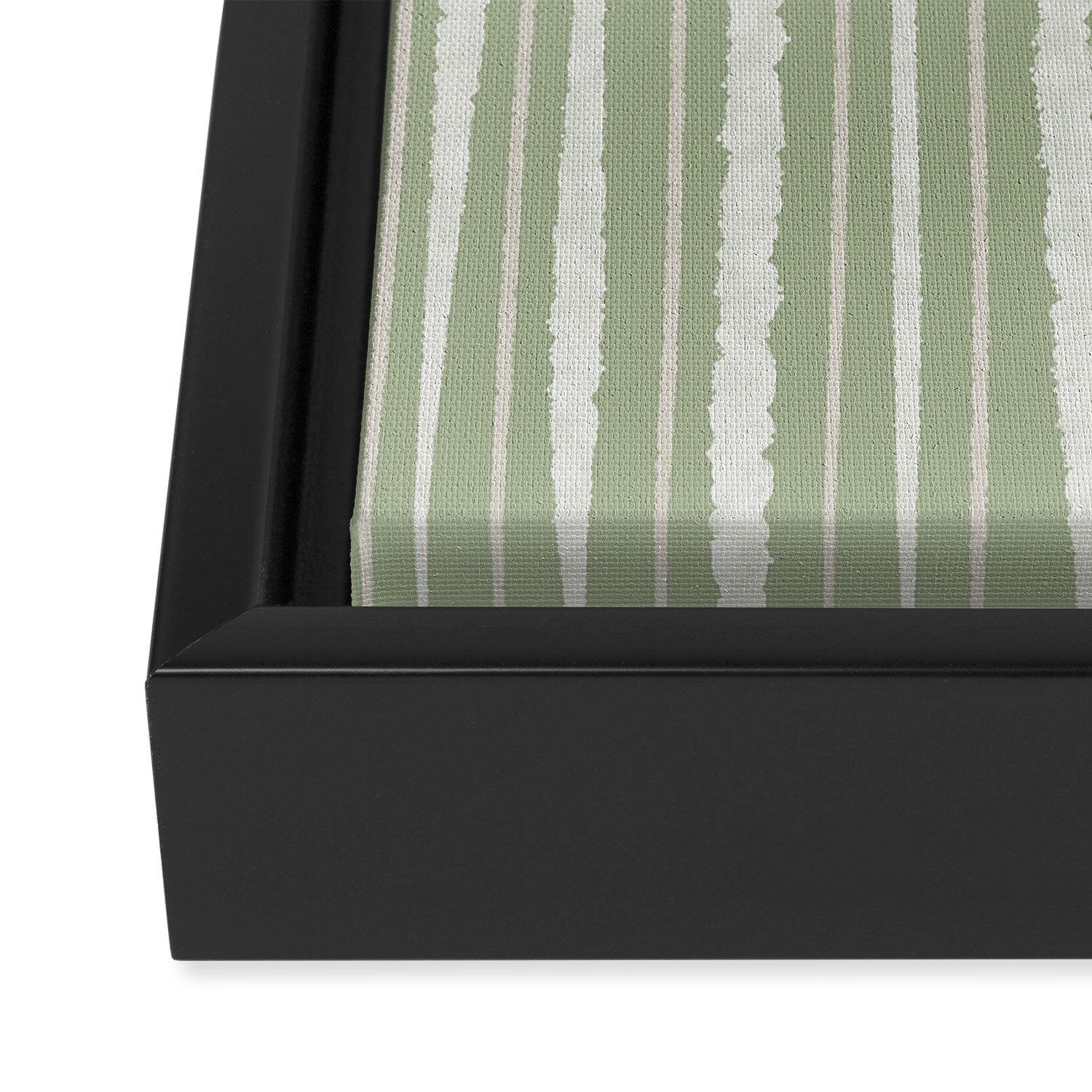 Organic Watercolor Striped Pattern in Sage Framed Canvas Print Gallery Image 3