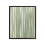 Organic Watercolor Striped Pattern in Sage Framed Canvas Print Gallery Image 8