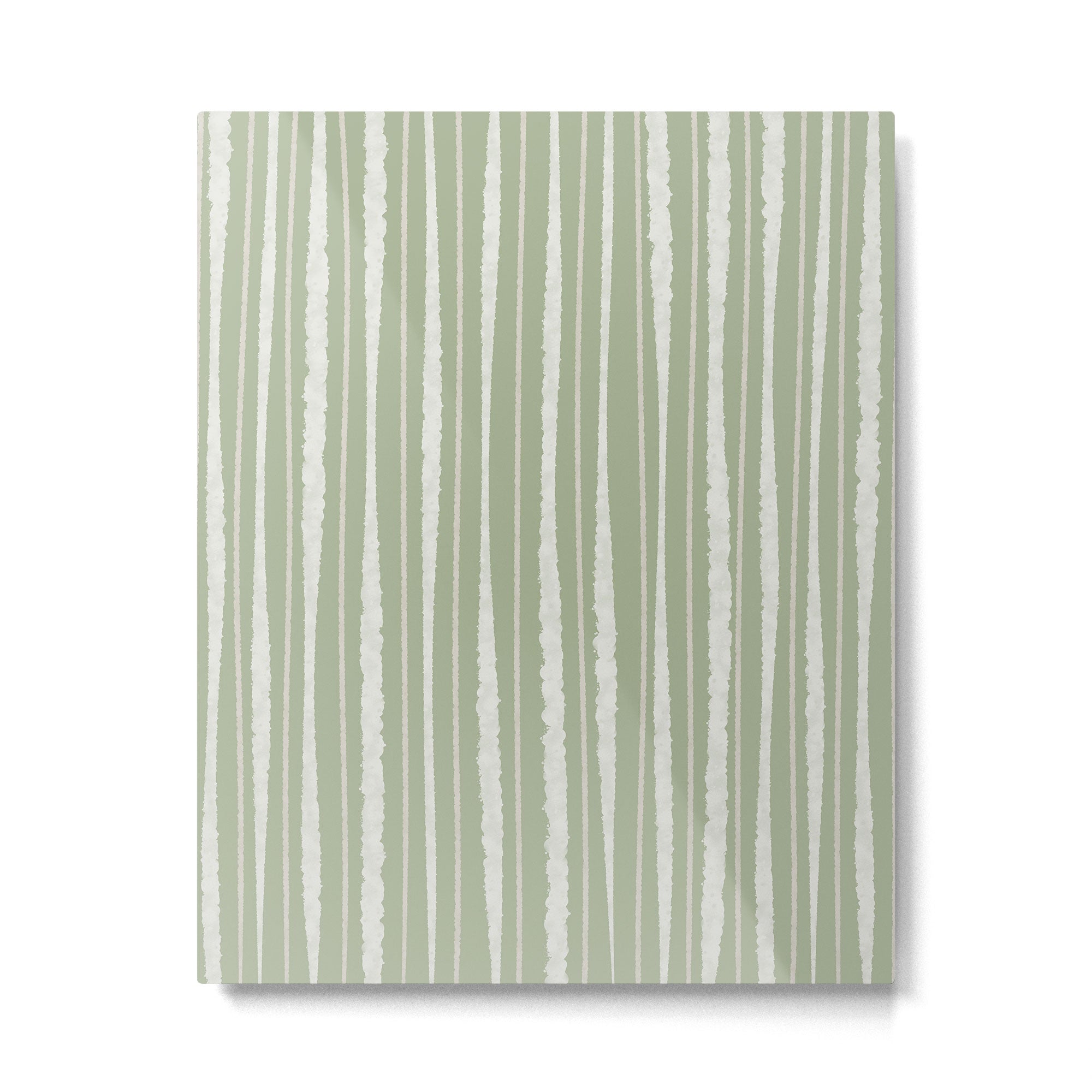 Organic Watercolor Striped Pattern in Sage Metal Print Gallery Image 6