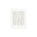 Organic Watercolor Striped Pattern Powder Blue Mustard Yellow White Art Print Gallery Image 1