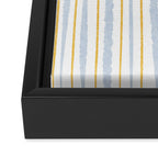 Organic Watercolor Striped Pattern Powder Blue Mustard Yellow White Framed Canvas Print Gallery Image 3