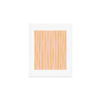 Organic Watercolor Stripes Blush Pink and Yellow  Art Print Gallery Image 1