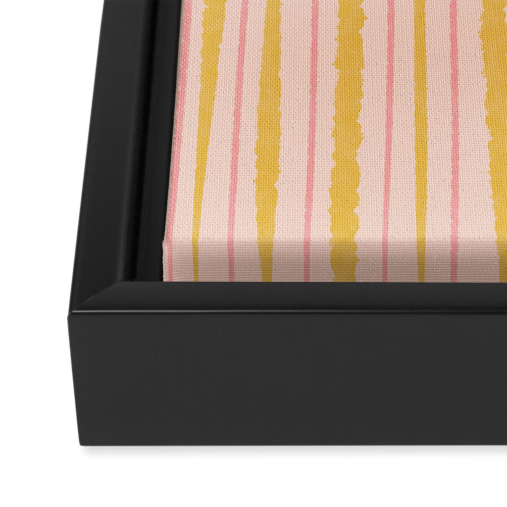 Organic Watercolor Stripes Blush Pink and Yellow  Framed Canvas Print Gallery Image 3