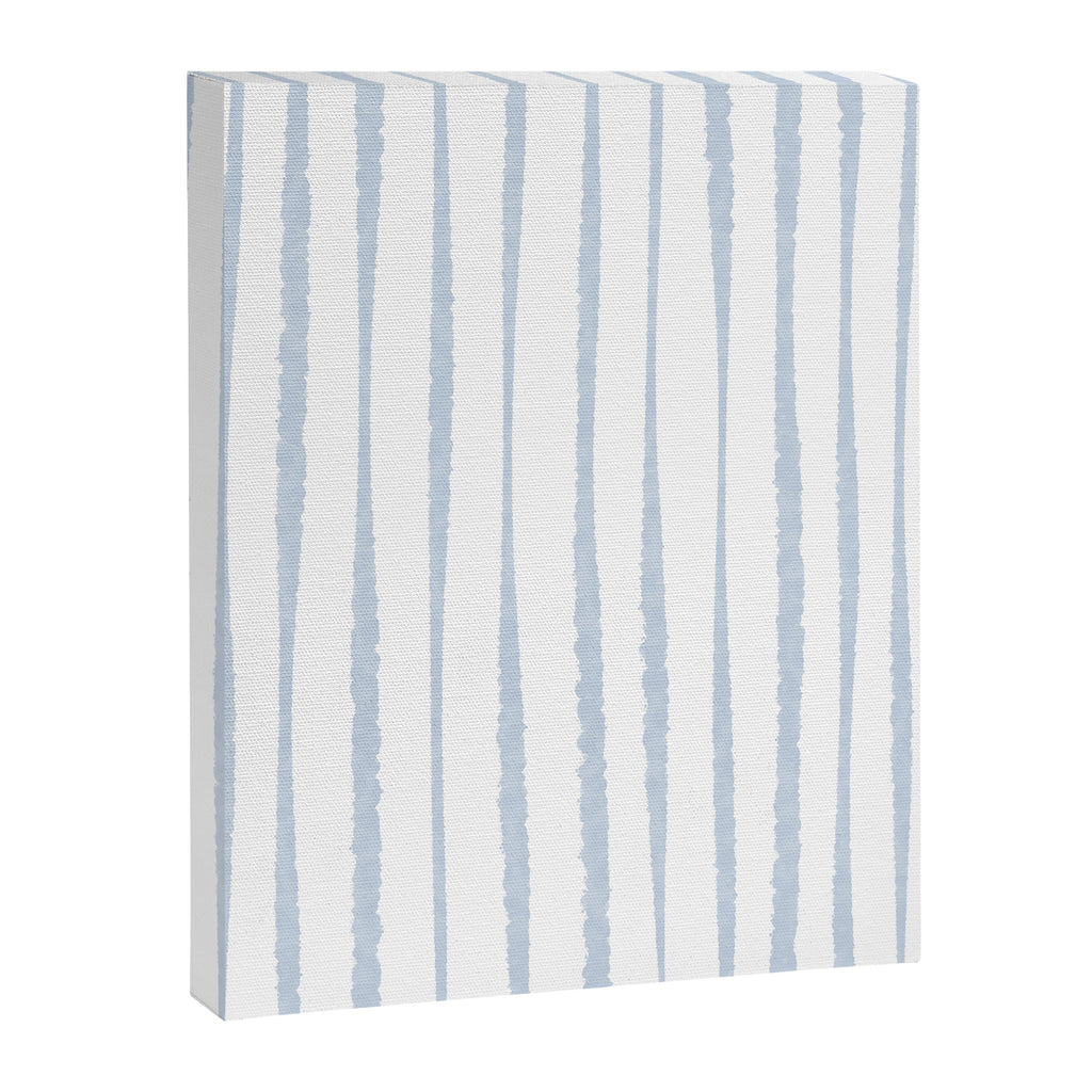 Organic Watercolor Stripes Powder Blue and White Canvas Print Gallery Image 8