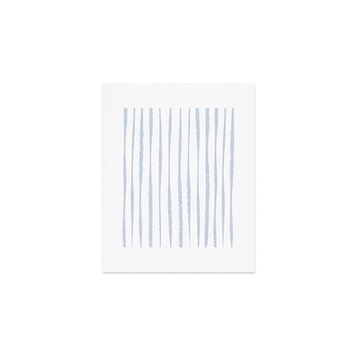 Organic Watercolor Stripes Powder Blue and White Art Print Gallery Image 1