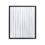 Organic Watercolor Stripes Powder Blue and White Framed Canvas Print Gallery Image 8