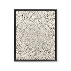 Painted Smudge Dots Organic Pattern in Black and Almond Cream Framed Canvas Print Gallery Image 6