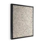 Painted Smudge Dots Organic Pattern in Black and Almond Cream Framed Canvas Print Gallery Image 2