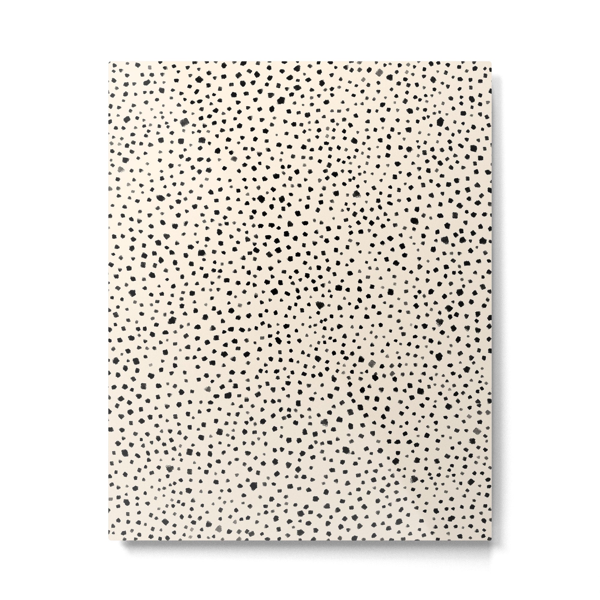 Painted Smudge Dots Organic Pattern in Black and Almond Cream Metal Print Gallery Image 4