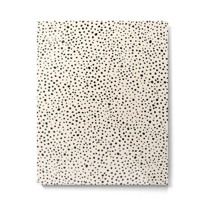 Painted Smudge Dots Organic Pattern in Black and Almond Cream Metal Print Gallery Image 1