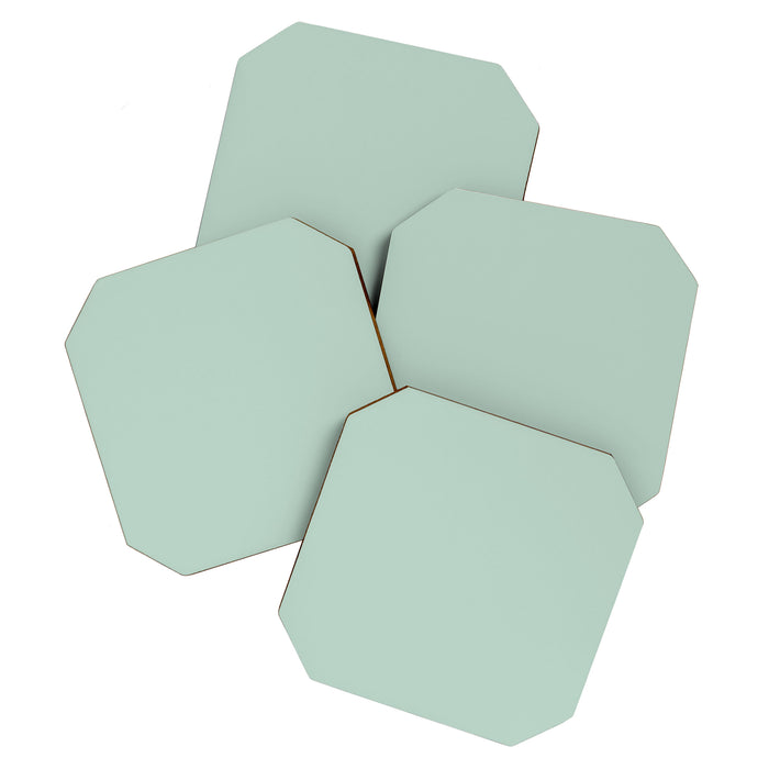 Pale Aqua Teal Blue Celadon Solid Color Coaster Gallery Image 1