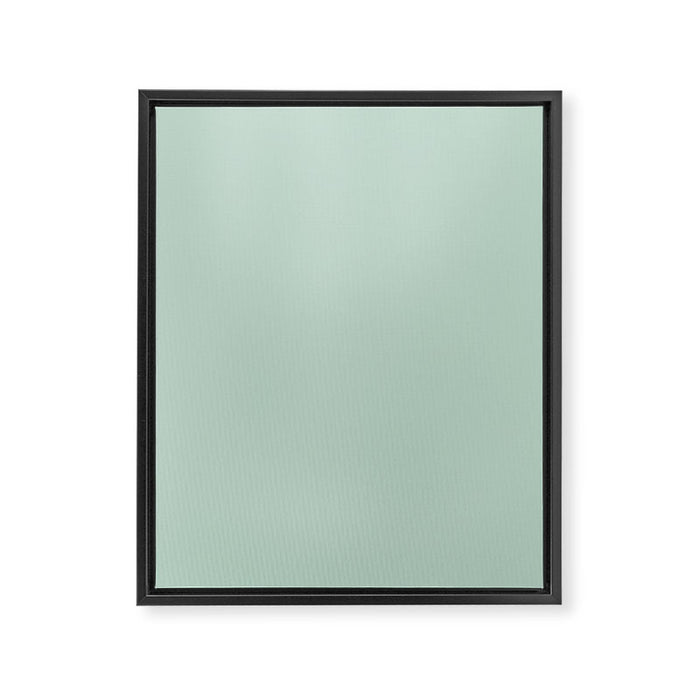 Pale Aqua Teal Blue Celadon Solid Color Framed Canvas Print Gallery Image 1