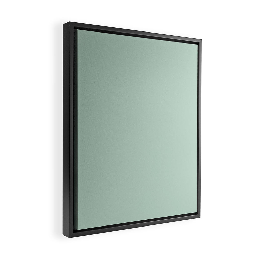 Pale Aqua Teal Blue Celadon Solid Color Framed Canvas Print Gallery Image 2
