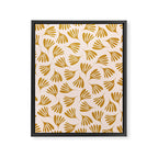 Pale Blush and Mustard Wispy Leaves Contemporary Pattern Framed Canvas Print Gallery Image 6