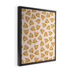 Pale Blush and Mustard Wispy Leaves Contemporary Pattern Framed Canvas Print Gallery Image 2