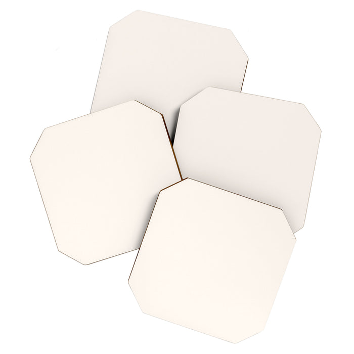 Pale Cream  Nearly White Plain Vanilla Solid  Coaster Gallery Image 1