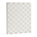 Pale Neutral Beige and White Framed Check Pattern Canvas Print Gallery Image 8