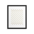 Pale Neutral Beige and White Framed Check Pattern Framed Art Print Gallery Image 6