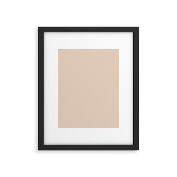 Pale Neutral Blush Buff Cream Solid Framed Art Print Gallery Image 1