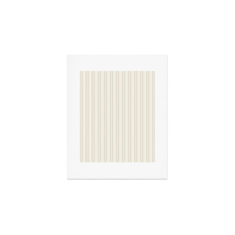 Pale Neutral Classic Double Stripe Pattern  Art Print Gallery Image 1