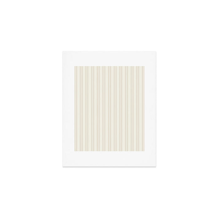 Pale Neutral Classic Double Stripe Pattern  Art Print Gallery Image 1