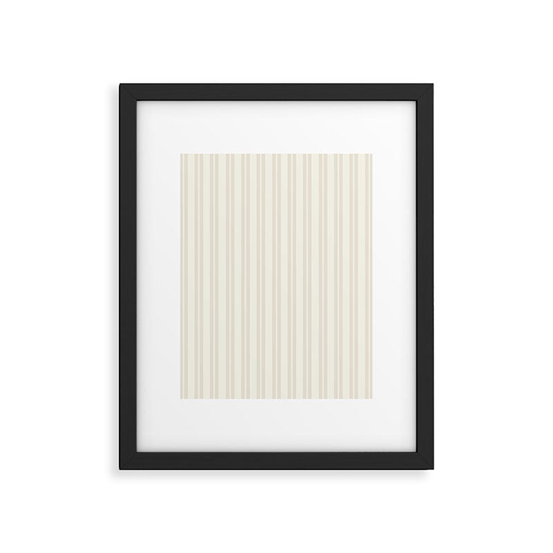 Pale Neutral Classic Double Stripe Pattern  Framed Art Print Gallery Image 6