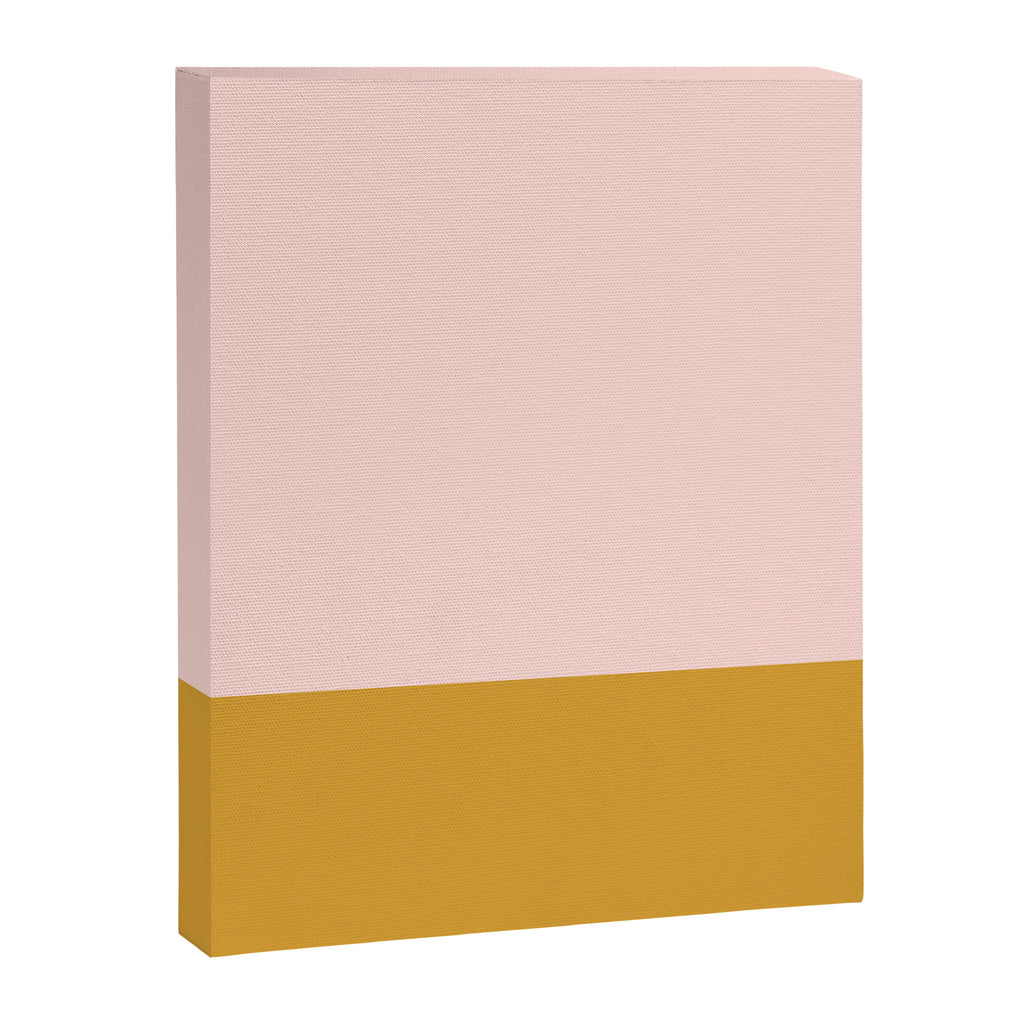 Pale Pink and Honey Mustard Minimalist Color Block Solid Canvas Print Gallery Image 8