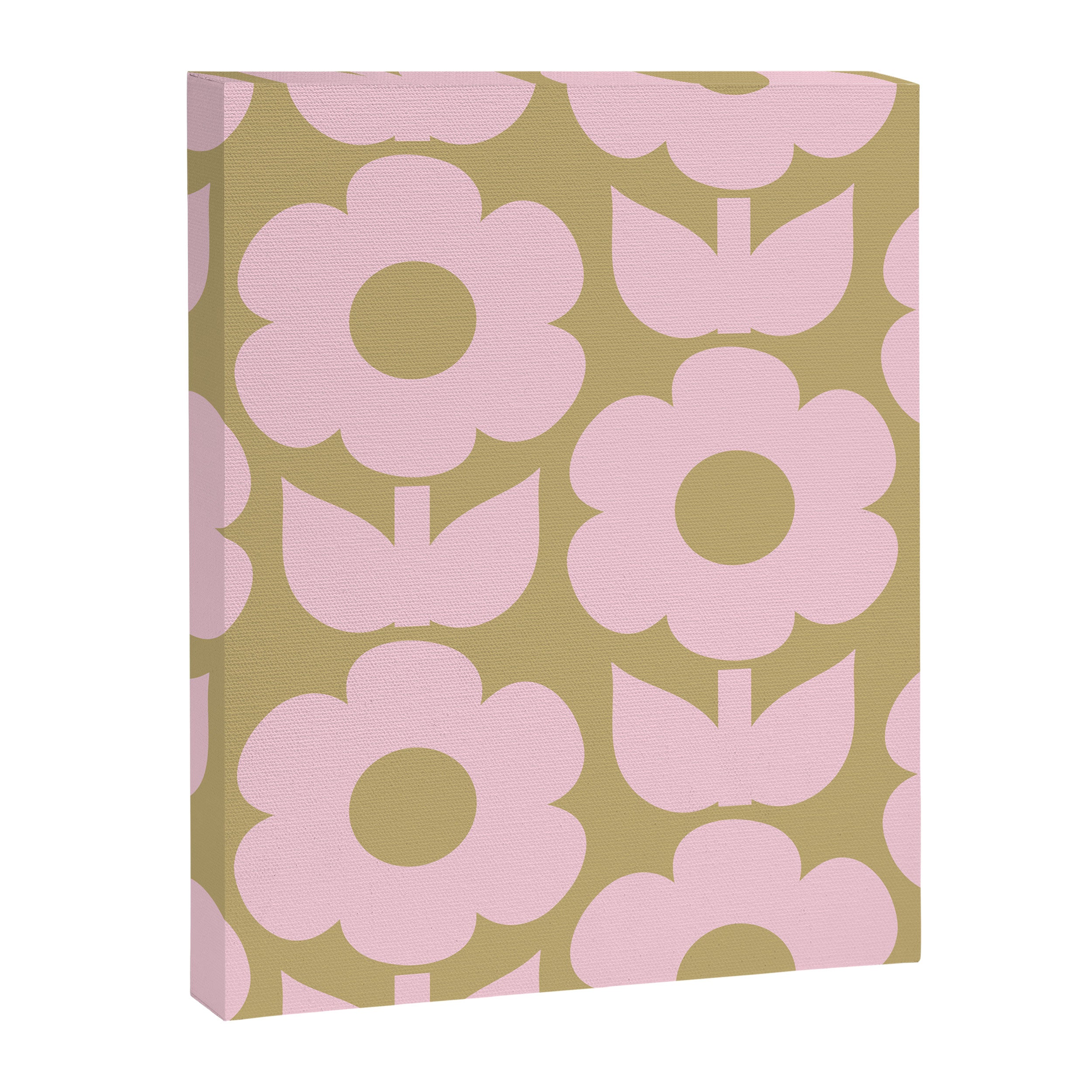 Pale Pink Jonnty Flowers Retro Minimal Floral Pattern Canvas Print Gallery Image 8