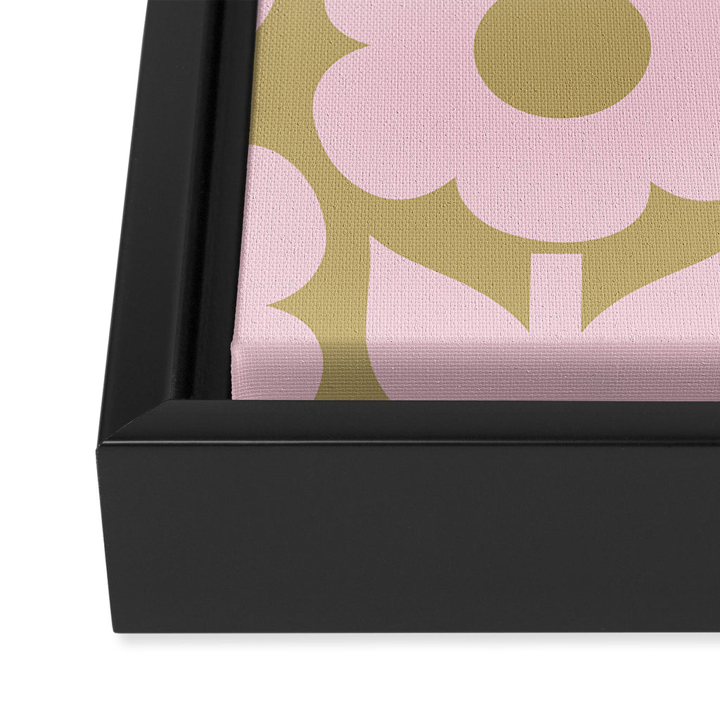 Pale Pink Jonnty Flowers Retro Minimal Floral Pattern Framed Canvas Print Gallery Image 3