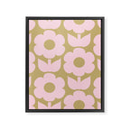 Pale Pink Jonnty Flowers Retro Minimal Floral Pattern Framed Canvas Print Gallery Image 8