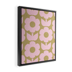 Pale Pink Jonnty Flowers Retro Minimal Floral Pattern Framed Canvas Print Gallery Image 2