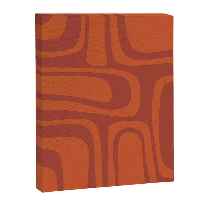 Palm Springs Mid Century Modern Abstract in Mid Mod Burnt Orange Canvas Print Gallery Image 1