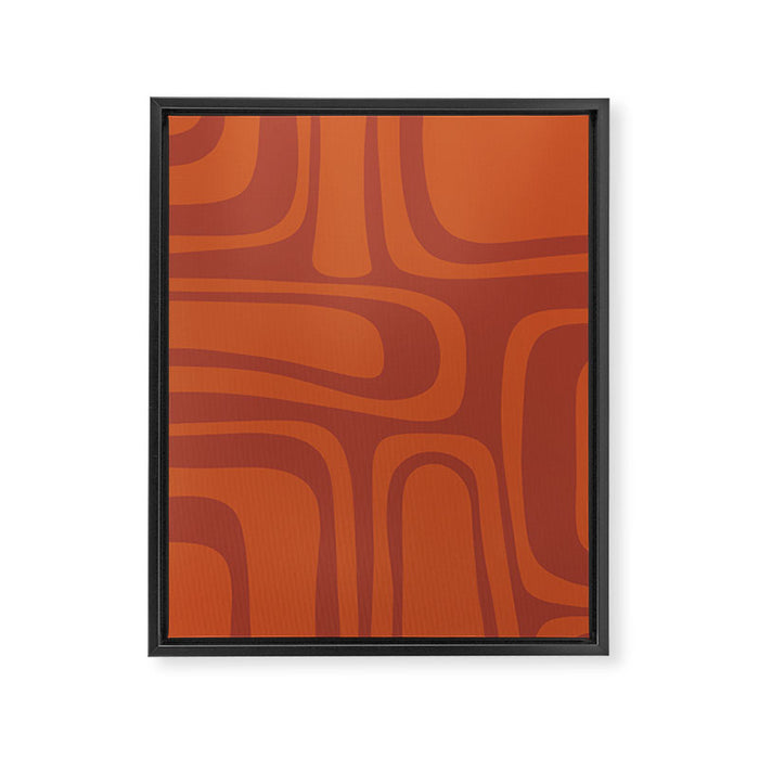 Palm Springs Mid Century Modern Abstract in Mid Mod Burnt Orange Framed Canvas Print Gallery Image 1