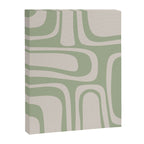 Palm Springs Mid Century Modern Abstract Pattern in Almond and Sage Green Canvas Print Gallery Image 8